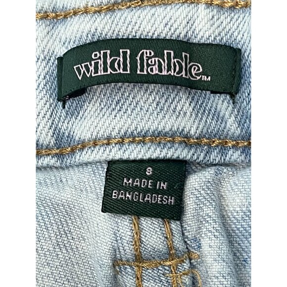 Wild Fable Shorts Womens 8 Blue Jean Denim High Rise Utility Fray Paint Splatter - Picture 11 of 16